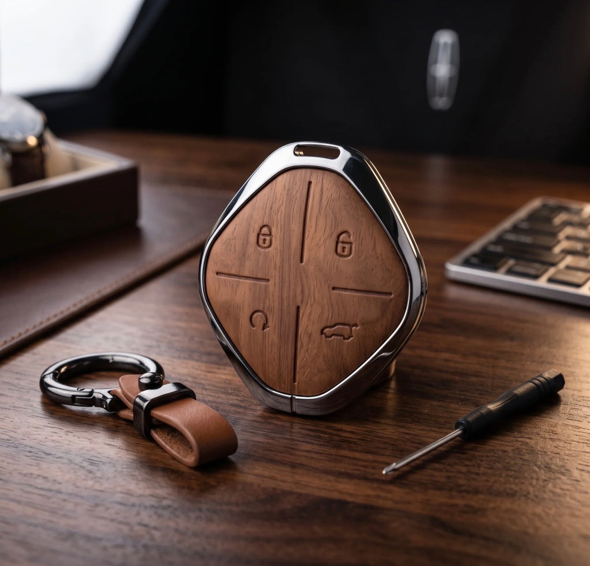 Jetour Dashing Metallic Zinc Alloy Key Case – Brown