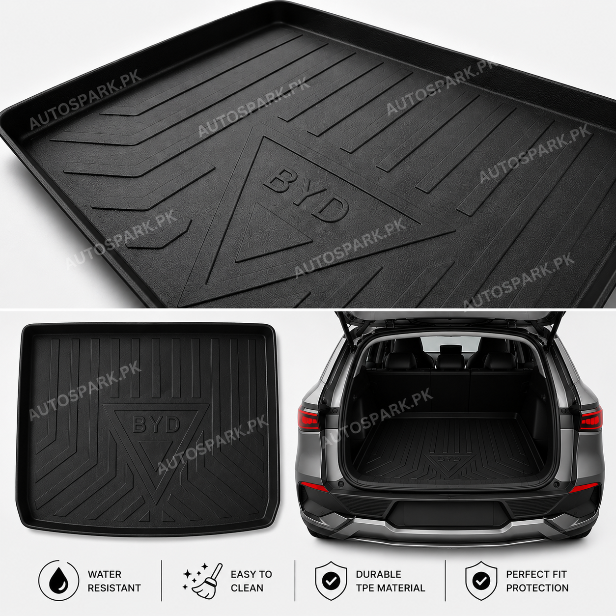 BYD Atto 3 TPE Trunk Mat | Premium Waterproof Cargo Floor Mat