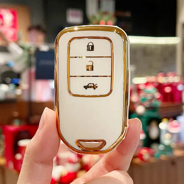 Honda Civic X TPU key cover black gold and black gold