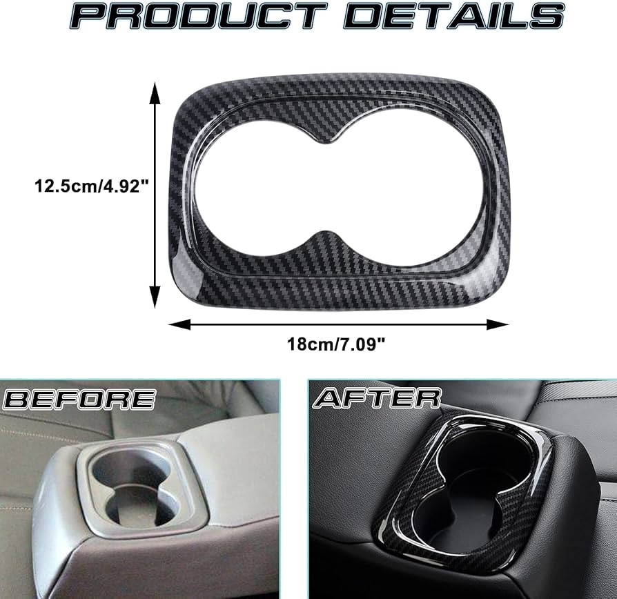 Honda civic x cup holder trim carbon fiber model 2016-2021