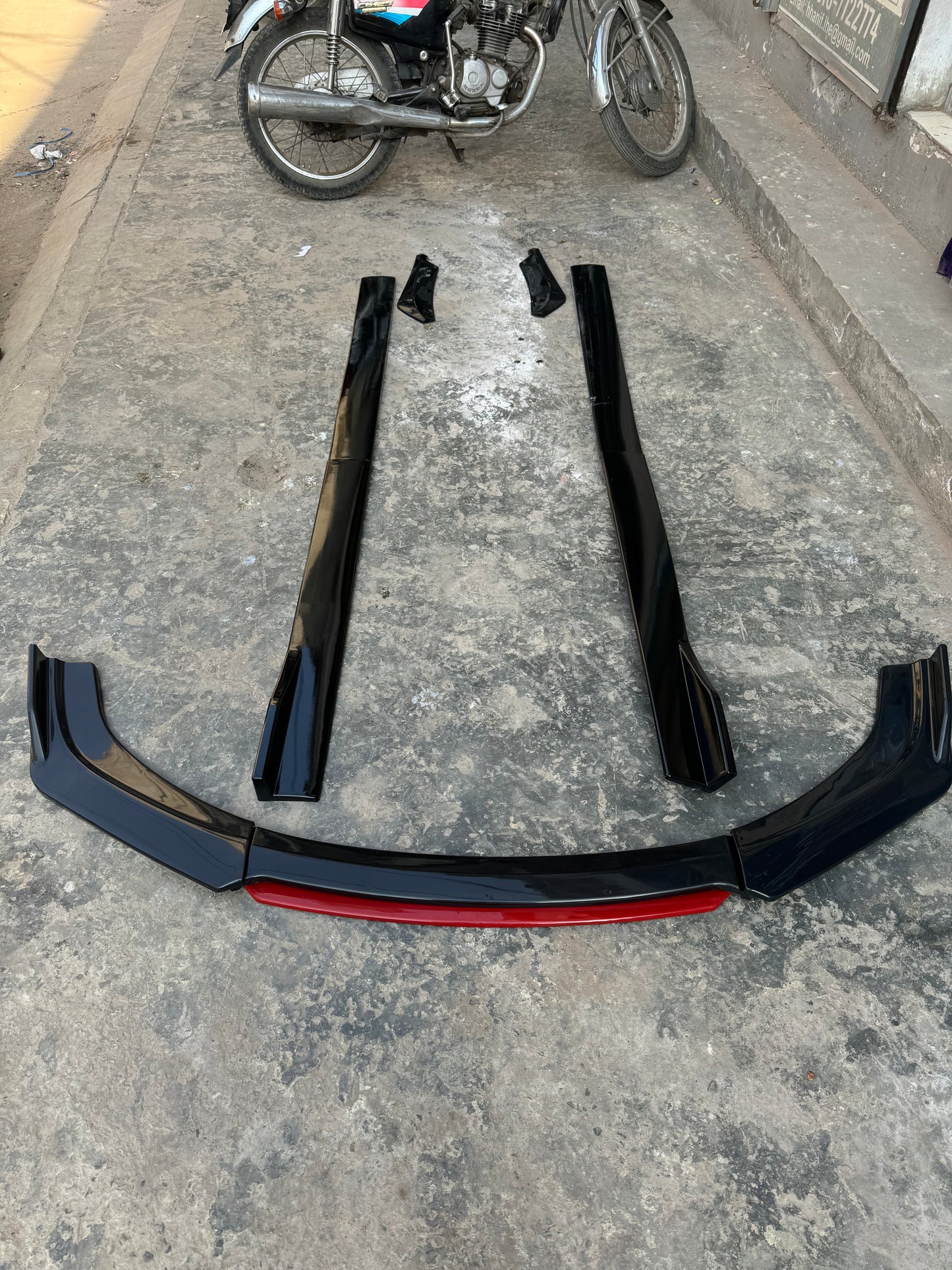 Front back or side splitters glossy black ABS plastic