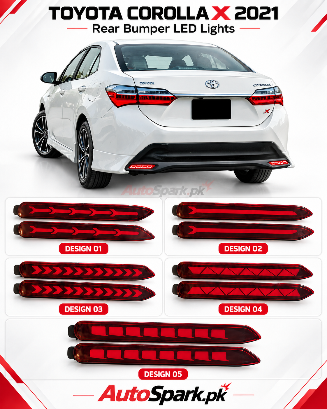 Toyota Corolla X Rear Bumper LED Lights 2021-2026