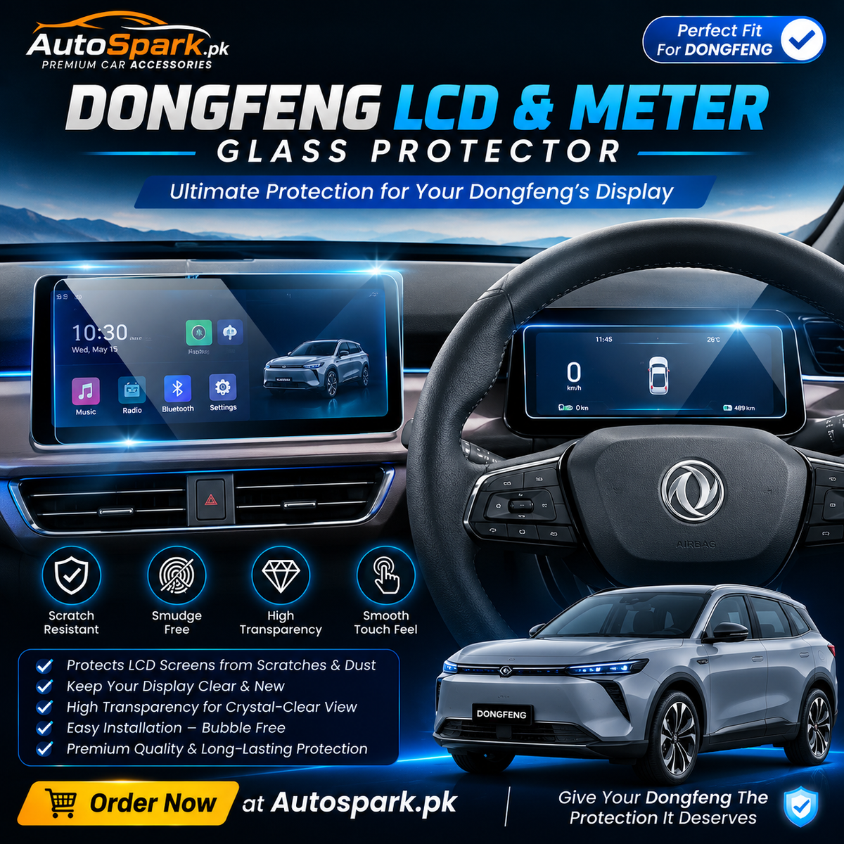Dongfeng Vigo LCD & Meter Glass Protector – Premium Quality