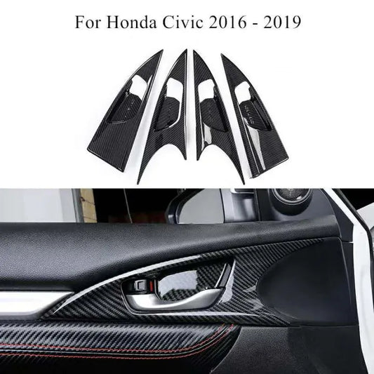 Honda Civic X interior handle carbon fibre trims model 2016-2021