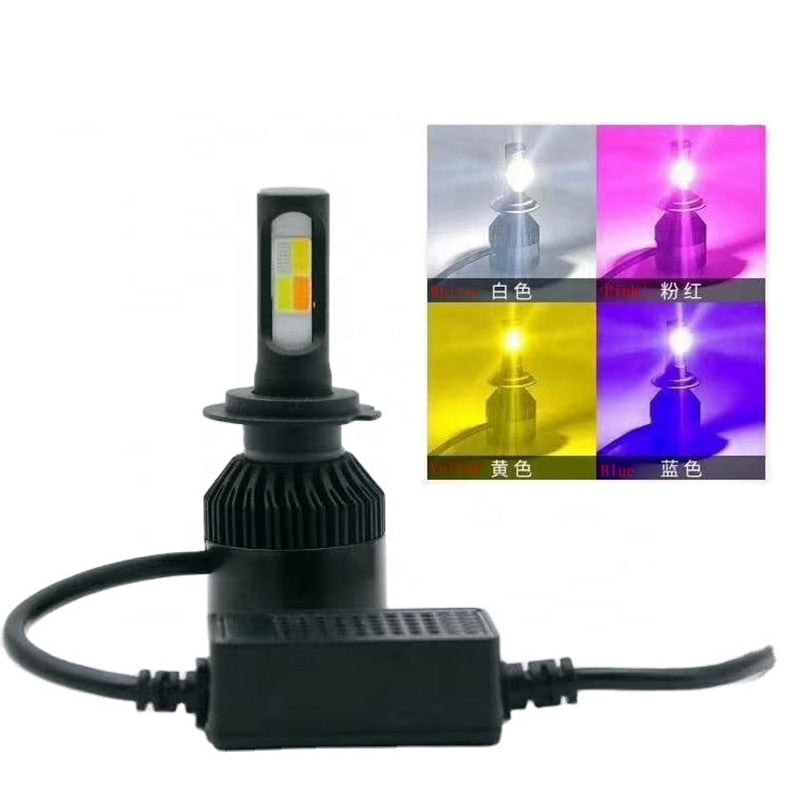 4 Colors Switch Back Fog Led Light With Flash H11  and - 2 PCs