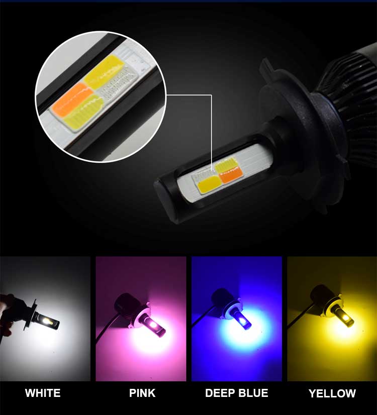 4 Colors Switch Back Fog Led Light With Flash H11  and - 2 PCs