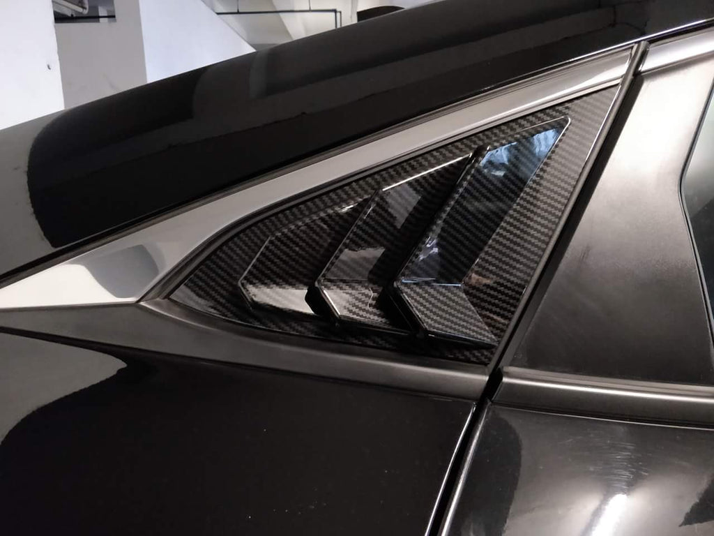 Honda civic x quater lower trims carbon fiber 2pcs set model 2016-2021