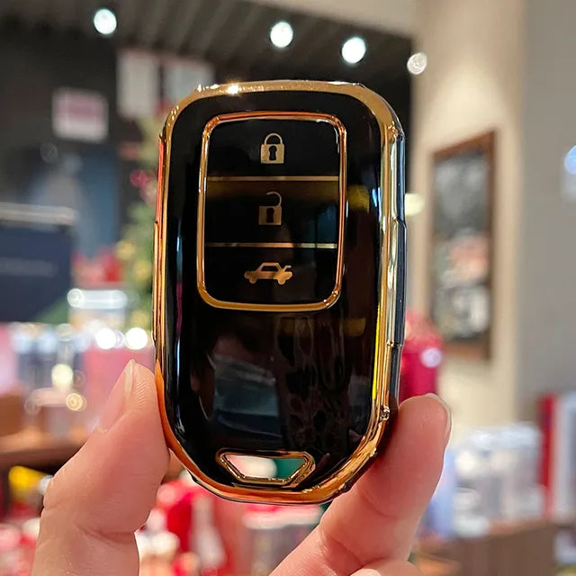 Honda Civic X TPU key cover black gold and black gold