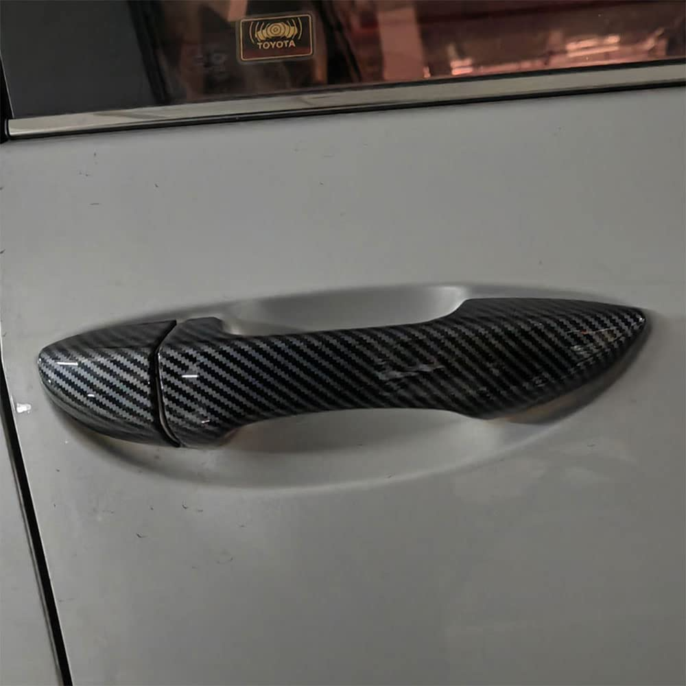 Toyota Corolla 2015–2025 Door Handle Covers – Carbon Fiber & Glossy Black