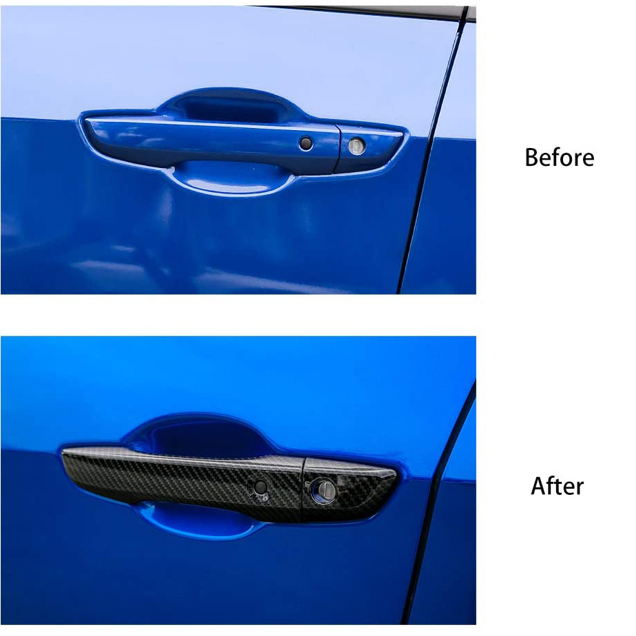 Honda Civic X Door Handle Covers – Carbon Fiber & Glossy Black