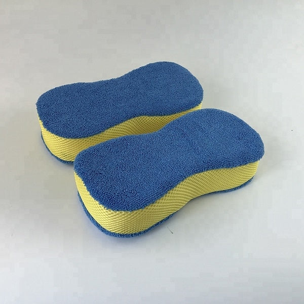 Microfiber Cloth And Mesh Fabric Car Washing Cleaning Sponge 1pc