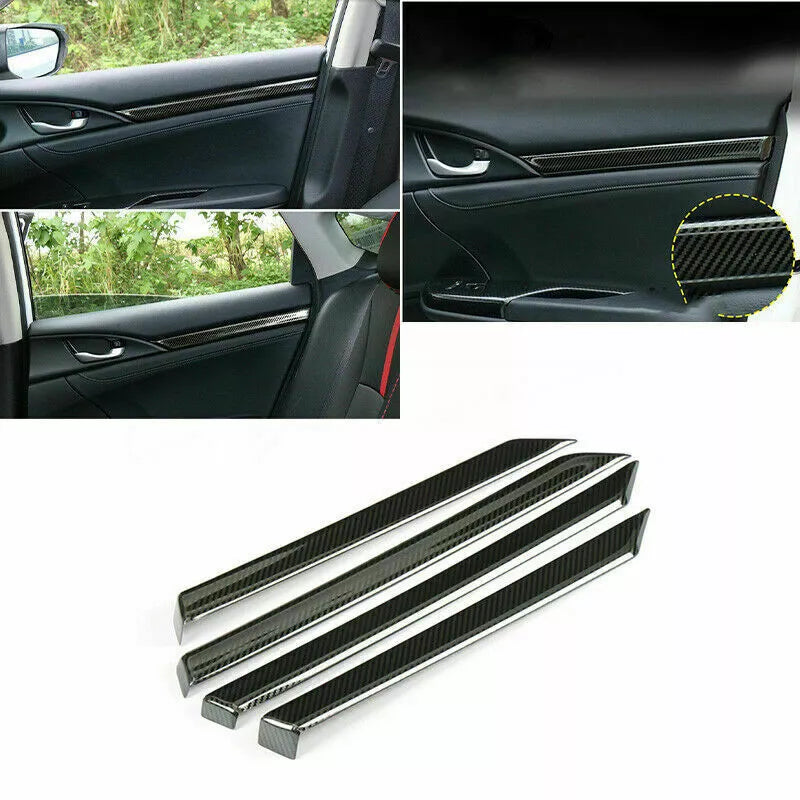 Honda civic x inner door trims carbon fiber 4pcs set model 2016-2021