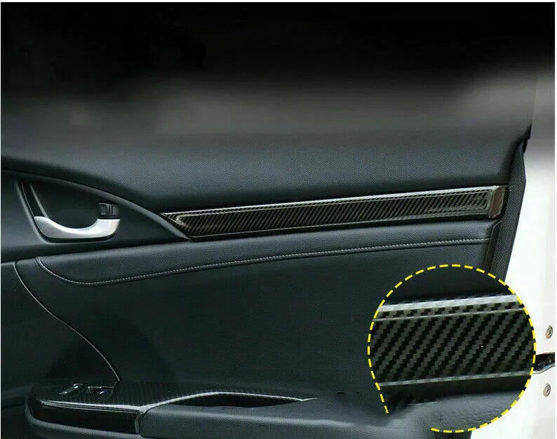 Honda civic x inner door trims carbon fiber 4pcs set model 2016-2021