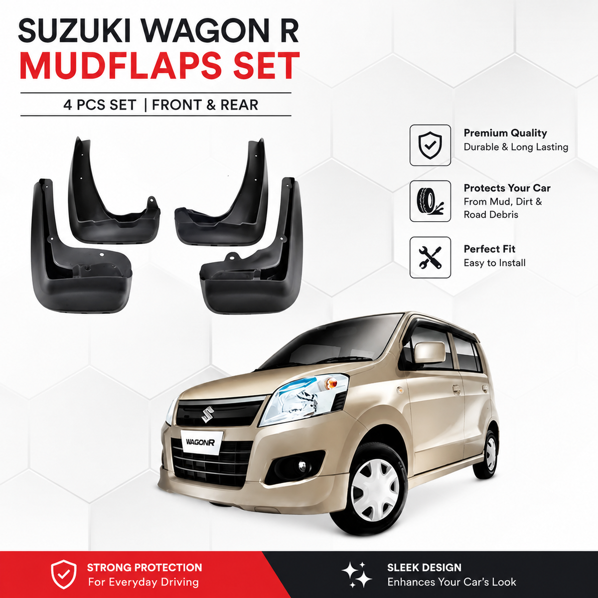 Suzuki Wagon R Mud Flaps 4Pcs – Premium Quality