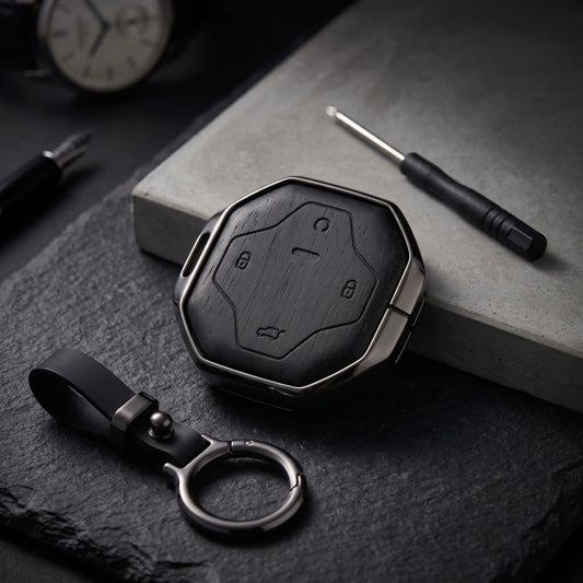 Jetour T2 Elite Series Metallic Car Key Case Luxury Zinc Alloy Protection Case(Black)