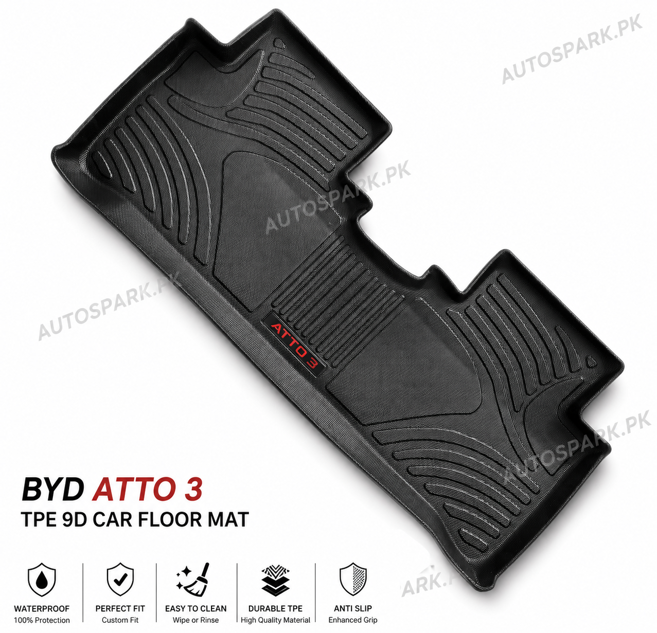 BYD Atto 3 9D TPE Floor Mats – Custom Fit Heavy Duty Waterproof