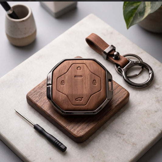 Jetour T2 Elite Series Metallic Car Key Case Luxury Zinc Alloy Protection Case(Brown)