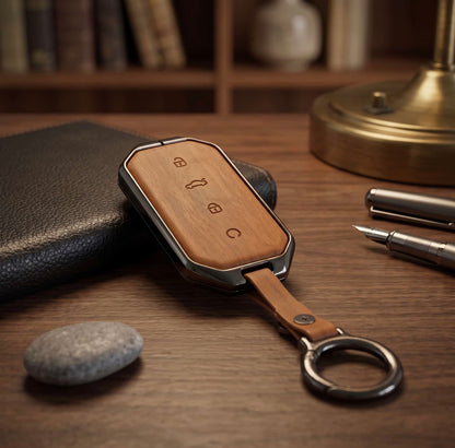 Jaecoo J5 Model Elite Series Metallic Car Key Case Luxury Zinc Alloy Protection Case(Brown)