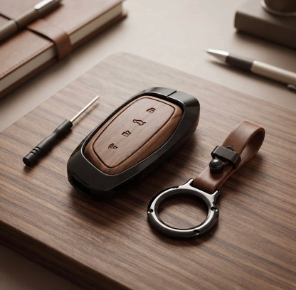 Haval H6 2025 Model Elite Series Metallic Car Key Case Luxury Zinc Alloy Protection Case(Brown)