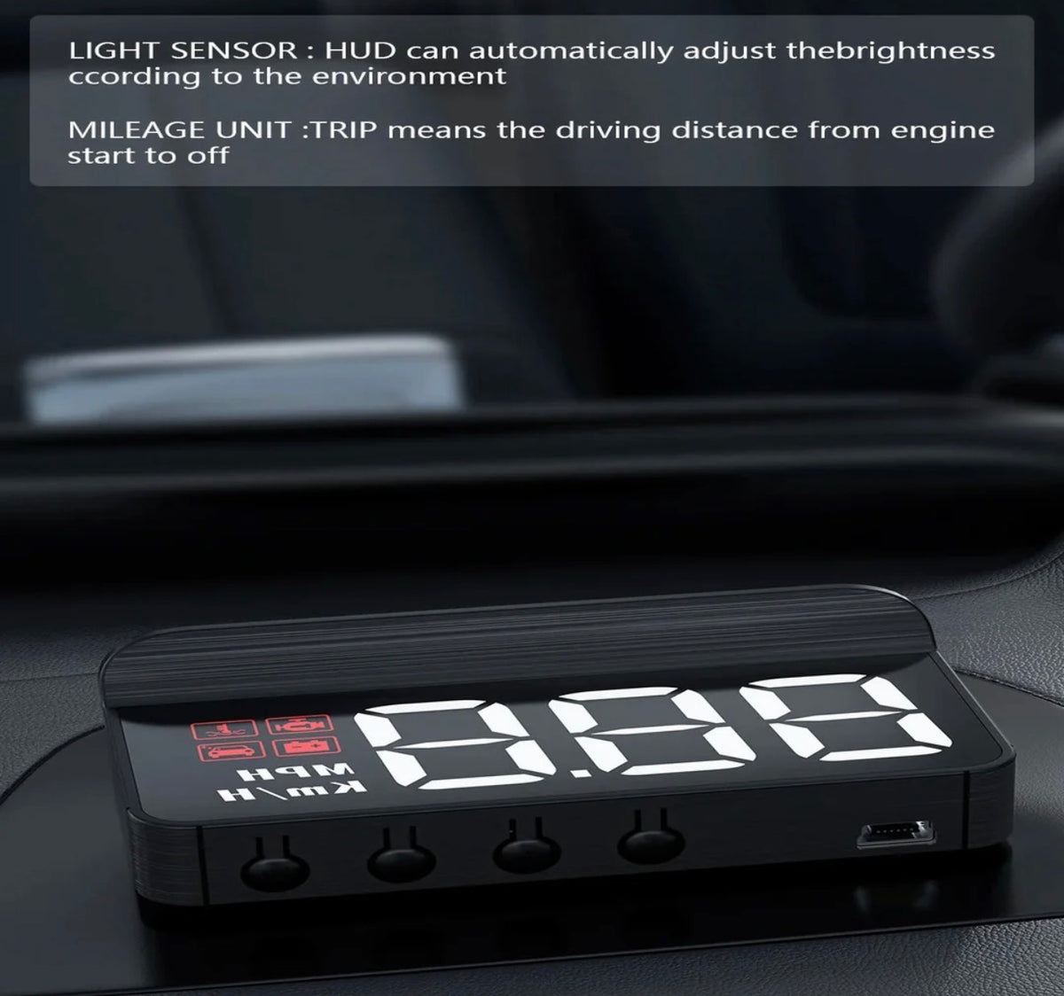 Universal M3 OBD2 HUD Digital Speedometer – Car Head Up Display