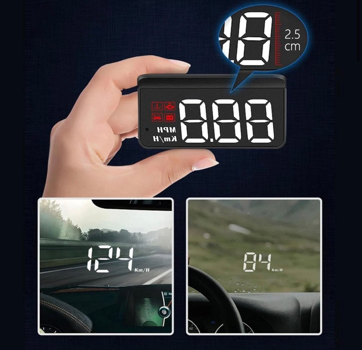 Universal M3 OBD2 HUD Digital Speedometer – Car Head Up Display