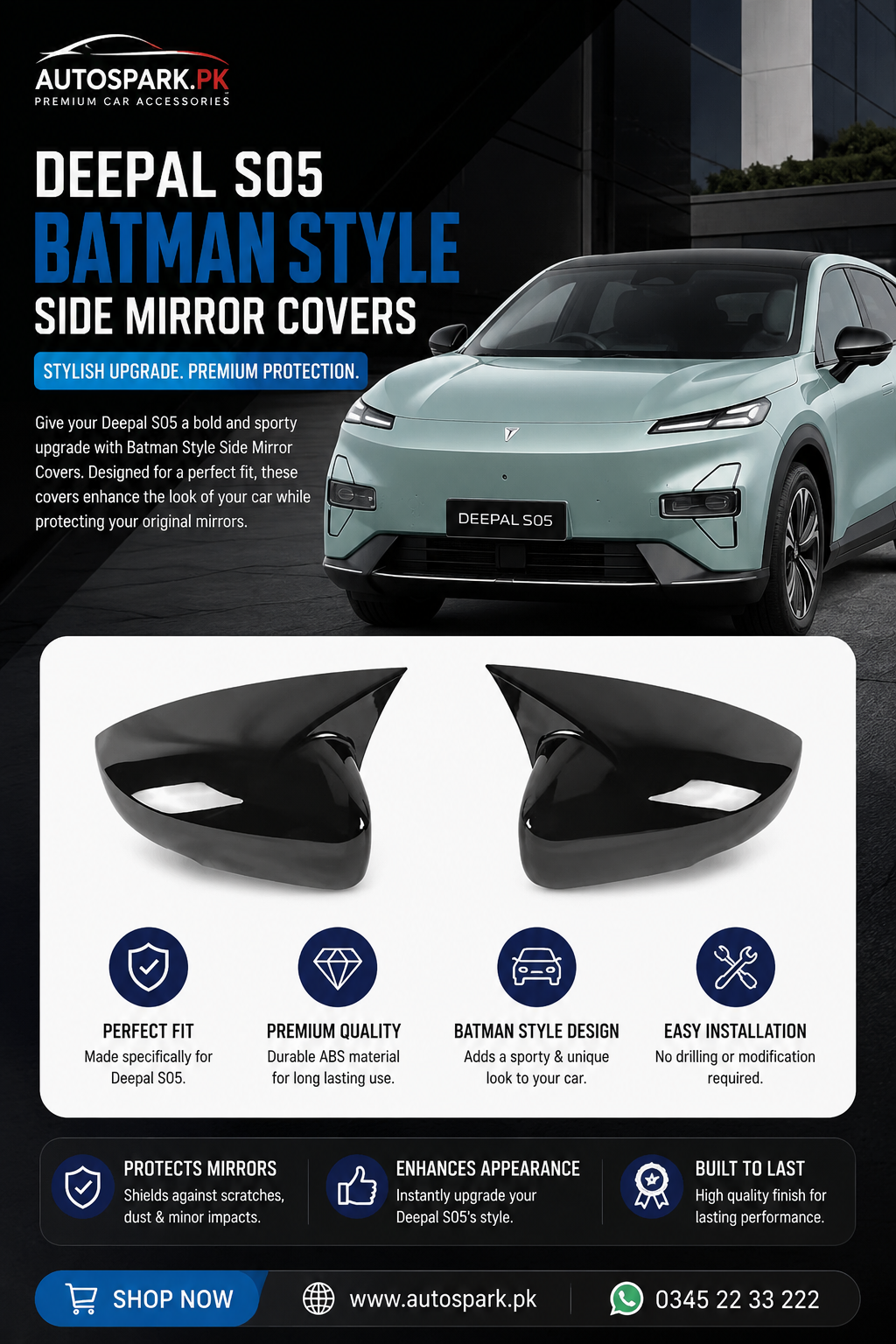 Deepal S05 Batman Style  Side Mirror Covers