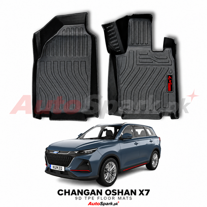 Changan Oshan X7 9D TPE Floor Mats – Black 3-Piece Set