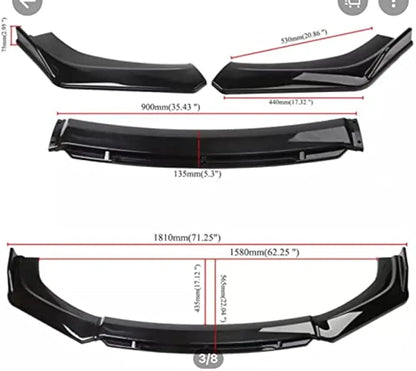 Universal Front Bumper Splitter ABS Plastic