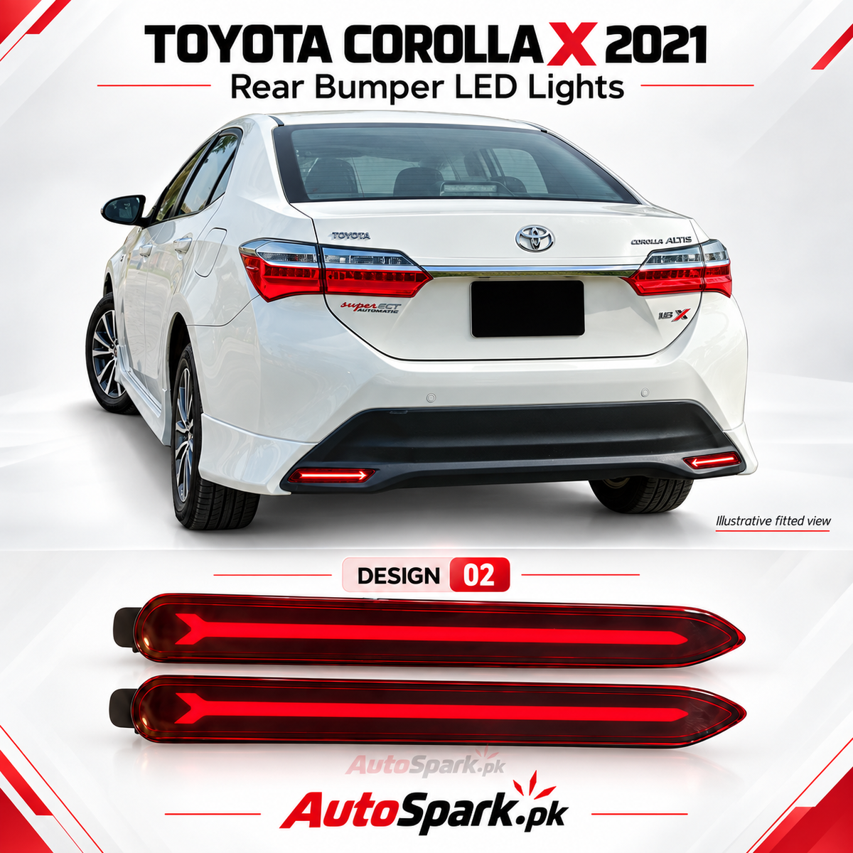 Toyota Corolla X Rear Bumper LED Lights 2021-2026