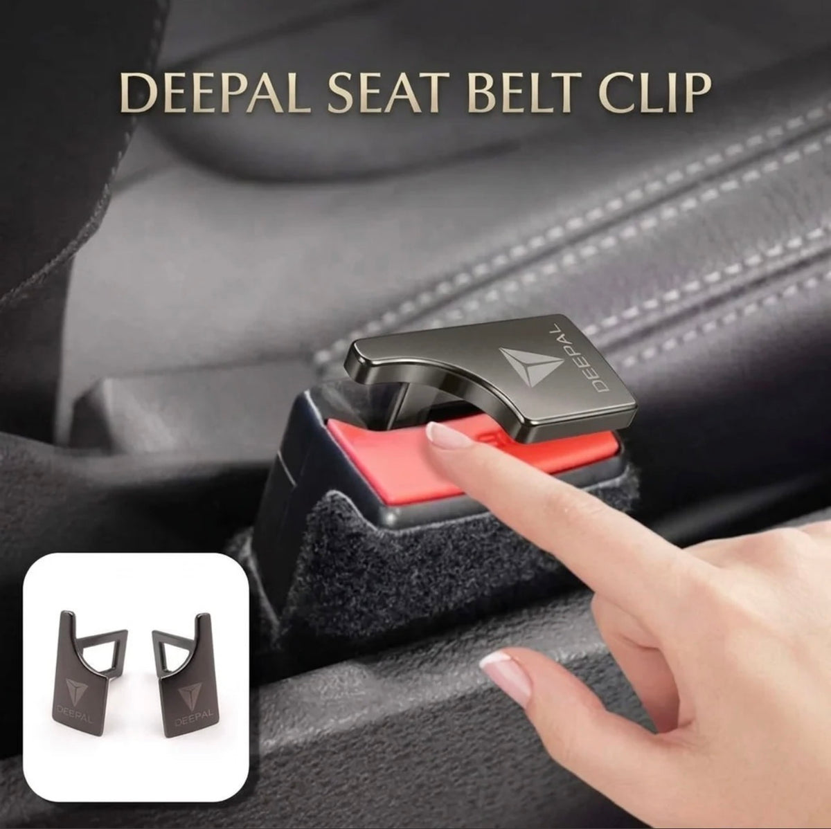 Deepal Logo Metal Seat Belt Clip Metallic Grey 2 Pcs Set