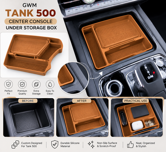 GWM Tank 500 Center Console Under Storage Box Organizer Tray – Premium Silicone