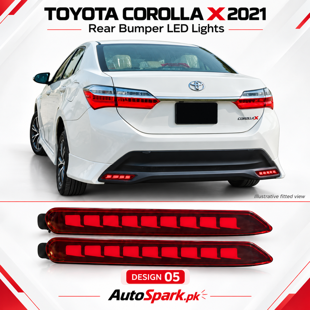 Toyota Corolla X Rear Bumper LED Lights 2021-2026