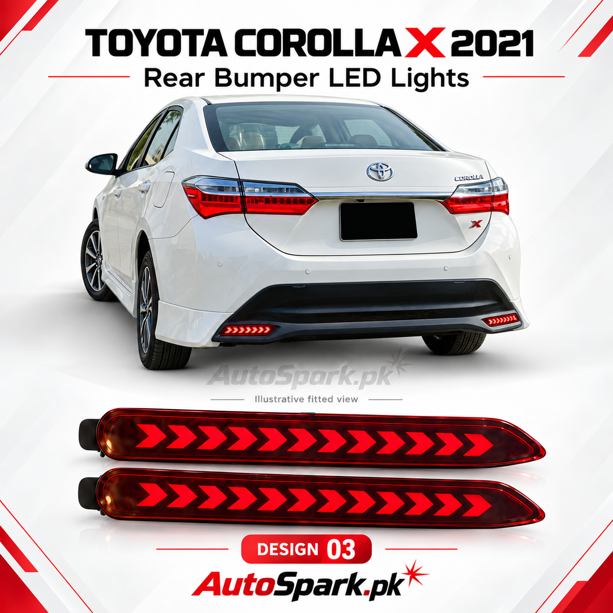 Toyota Corolla X Rear Bumper LED Lights 2021-2026