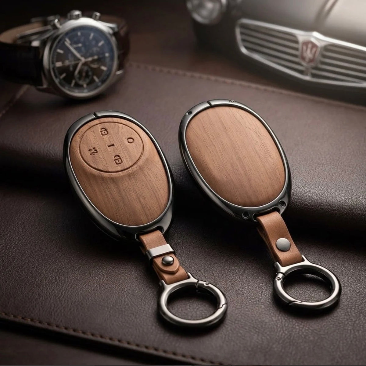 Aion UT Elite Series Metallic Car Key Case Luxury Zinc Alloy Protection Case(Brown)