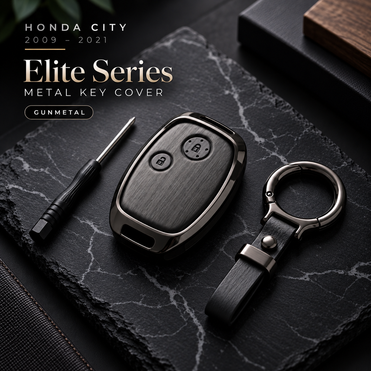 Honda City 2009–2021 ke Elite Series Metal Key Covers