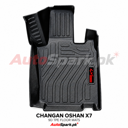 Changan Oshan X7 9D TPE Floor Mats – Black 3-Piece Set