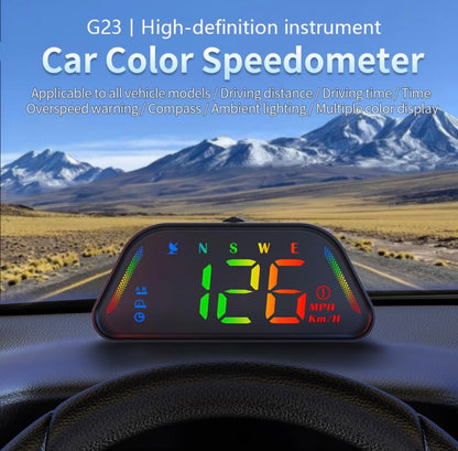Universal G23 GPS Speedometer HUD Gauge Car Digital Head Up Display Speedometer Campass Clock Distance Meature Functions 1 Pc