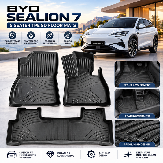 BYD Sealion 7 5-Seater TPE 9D Floor Mats – Premium Custom Fit
