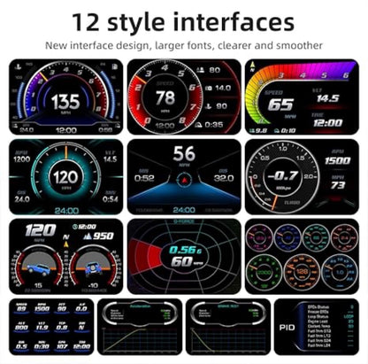 Universal P24 OBD2+GPS HUD Gauge Car Digital Head Up Display Speedometer Turbo RPM Alarm 1 Pc