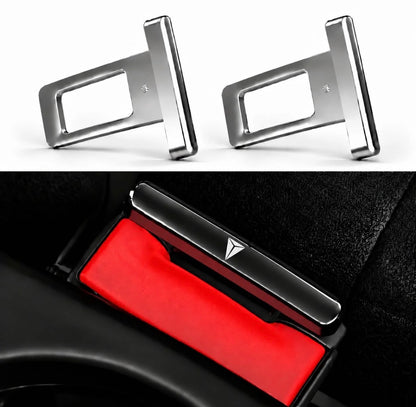 Deepal Logo Metal Seat Belt Clip Metallic Silver 2 Pcs Set