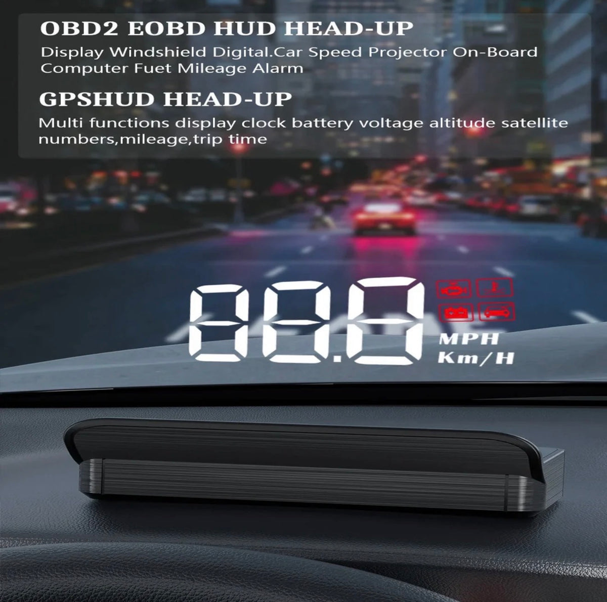 Universal M3 OBD2 HUD Digital Speedometer – Car Head Up Display