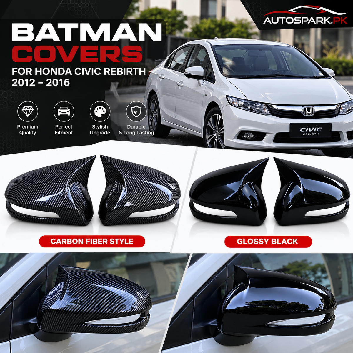 Batman Covers for Honda Civic Rebirth 2012–2016