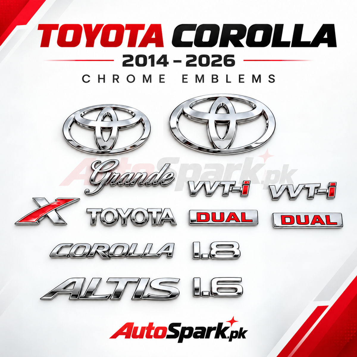 Toyota Corolla 2015-2024 Monogram | Emblem Set