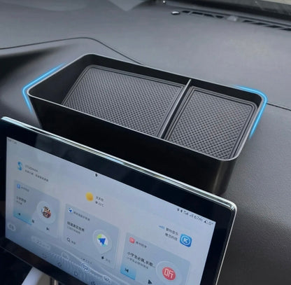 BYD Atto 2 Screen Storage Box Tray With Non-Slip Rubber Mats