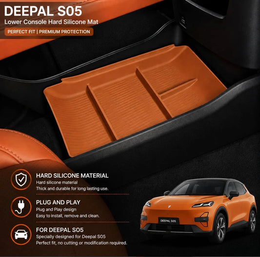 Deepal S05 Center Console Lower Box Hard Sillicon Matt Orange Colour