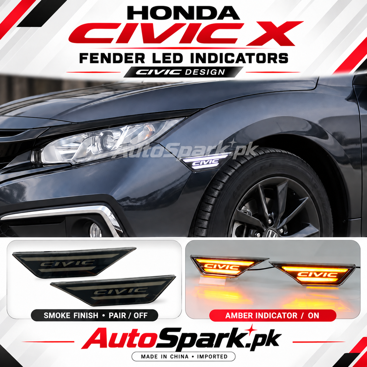 Honda Civic X Fender LED Indicators – Type R Design