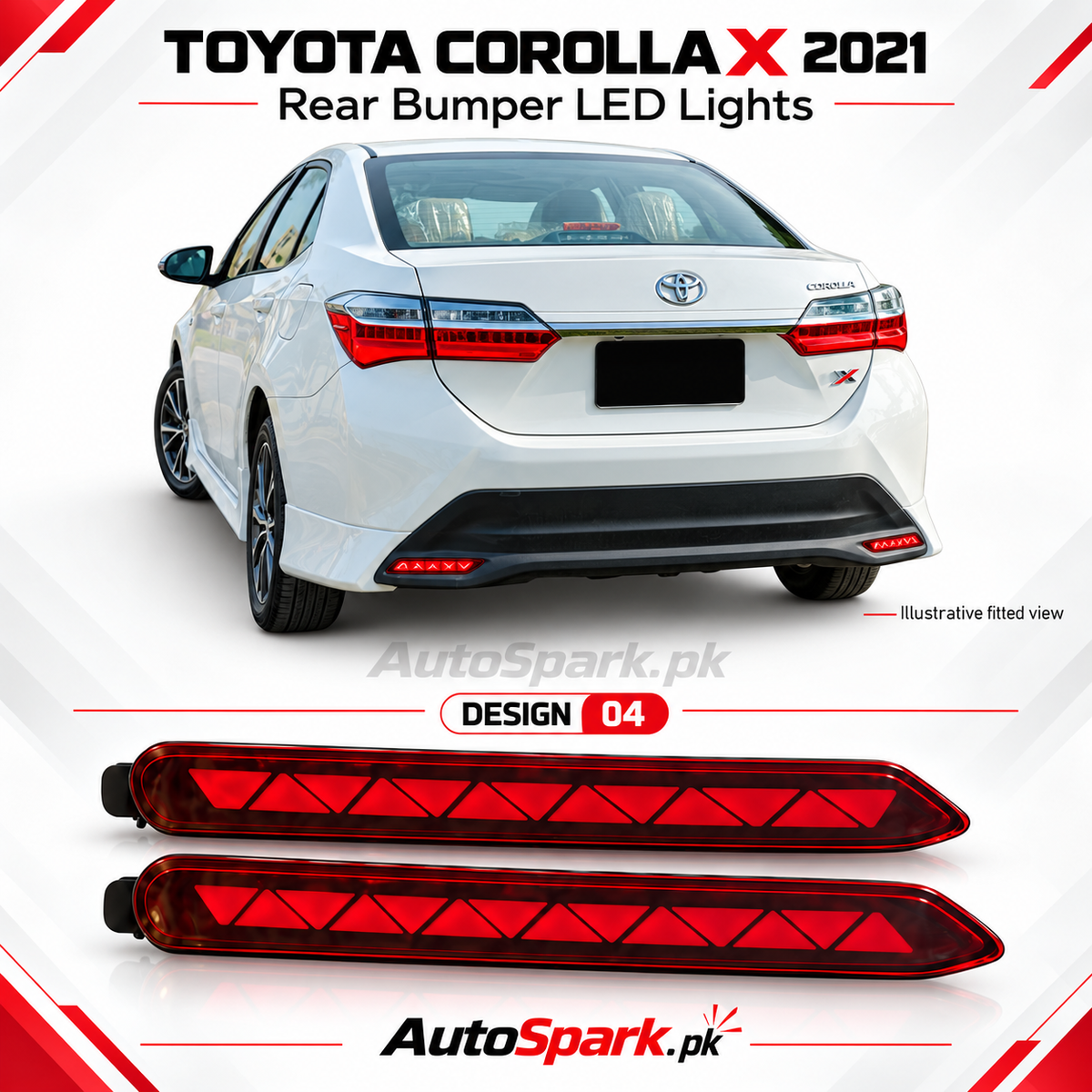 Toyota Corolla X Rear Bumper LED Lights 2021-2026