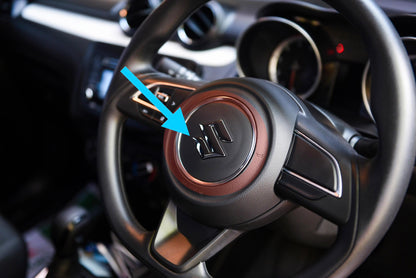 Suzuki steering logo carbon fiber & glossy black