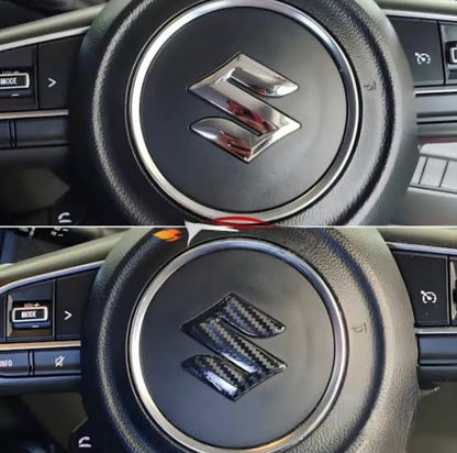 Suzuki steering logo carbon fiber & glossy black