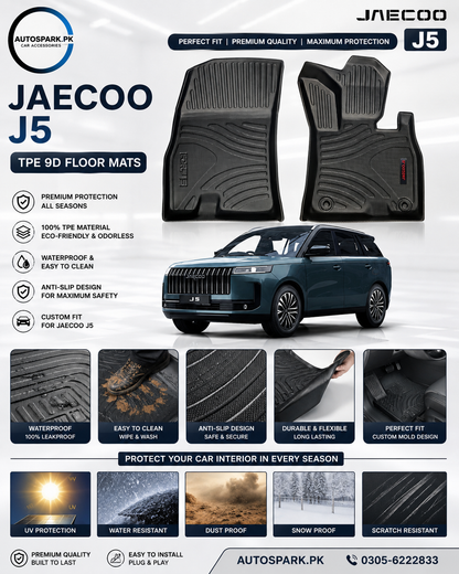 Jaecoo J5 Heavy Duty All-Weather TPE Car Floor Mats In Premium Quality